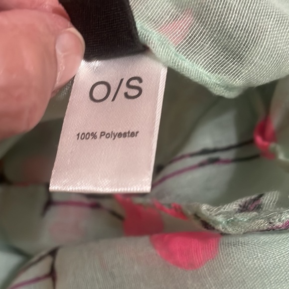 Summer Hat & Scarf Set, Flamingo Themed, Color: light green/hot pink - Picture 9 of 15